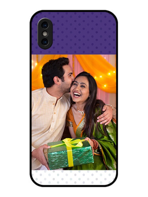 Custom iPhone XS Custom Metal Phone Case - Violet Colored Pattern Design