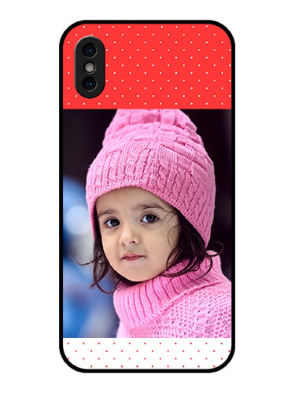 Custom iPhone XS Custom Metal Phone Case - Red Pattern Design