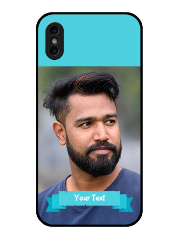Custom iPhone XS Custom Metal Phone Case - Blue Color Design
