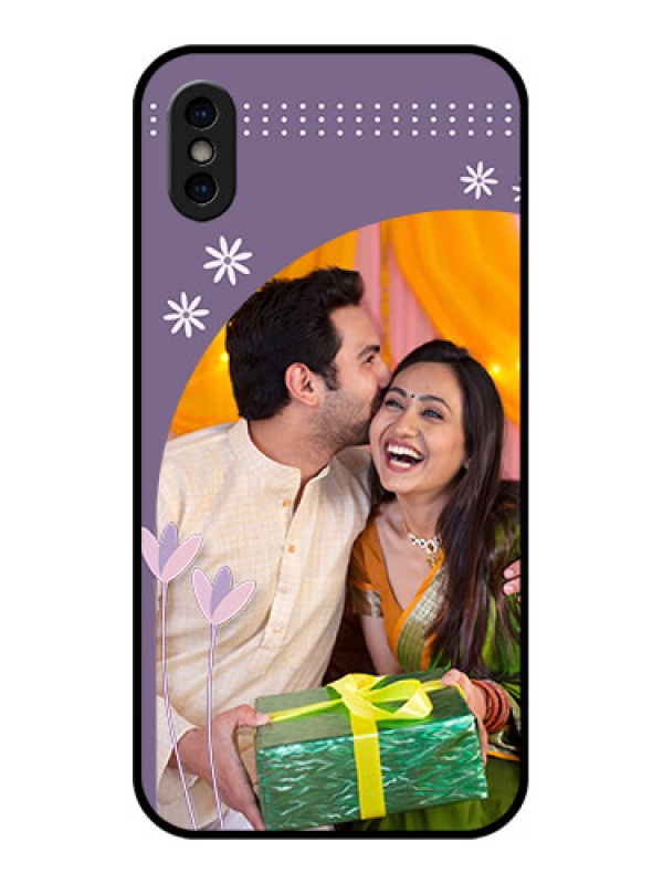 Custom iPhone XS Custom Metal Phone Case - Lavender Flowers Design