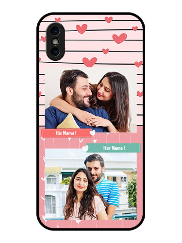 Custom iPhone XS Custom Metal Phone Case - Photo With Heart Design