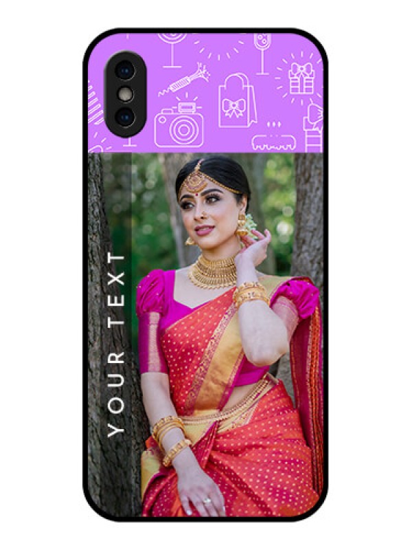Custom iPhone XS Custom Metal Phone Case - Birthday Icons Design