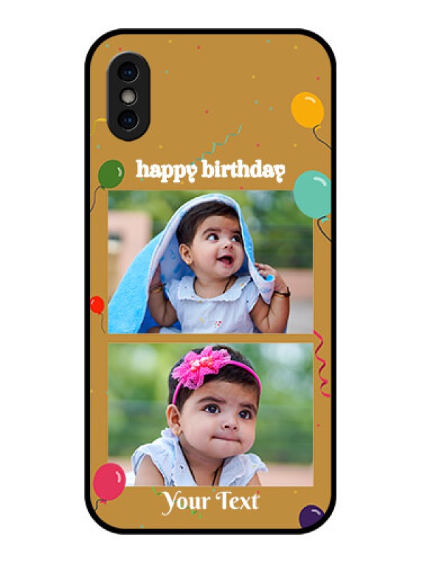Custom iPhone XS Custom Metal Phone Case - Image Holder With Birthday Celebrations Design