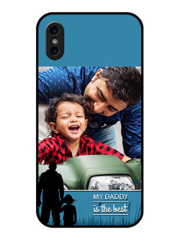 Custom iPhone XS Custom Metal Phone Case - Best Dad Design