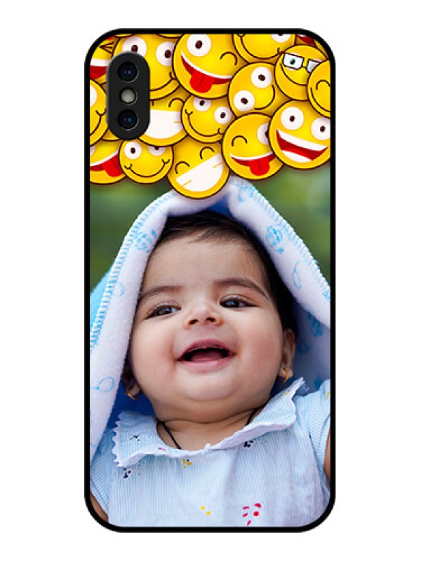 Custom iPhone XS Custom Metal Phone Case - With Smiley Emoji Design