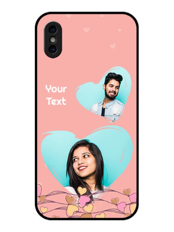 Custom iPhone XS Custom Metal Phone Case - Love Doodle Design
