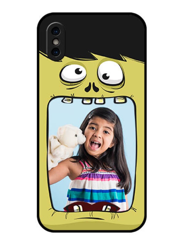 Custom iPhone XS Custom Metal Phone Case - Cartoon Monster Back Case Design
