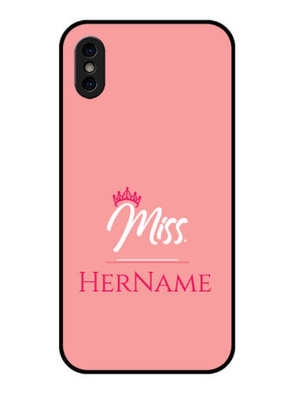 Custom iPhone XS Custom Metal Phone Case - Mrs With Name Design
