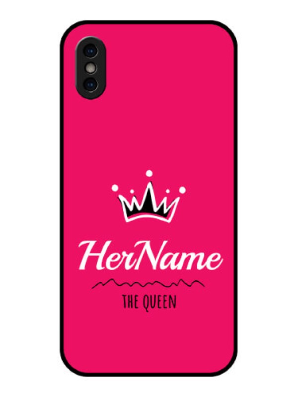 Custom iPhone XS Custom Metal Phone Case - Queen With Name Design