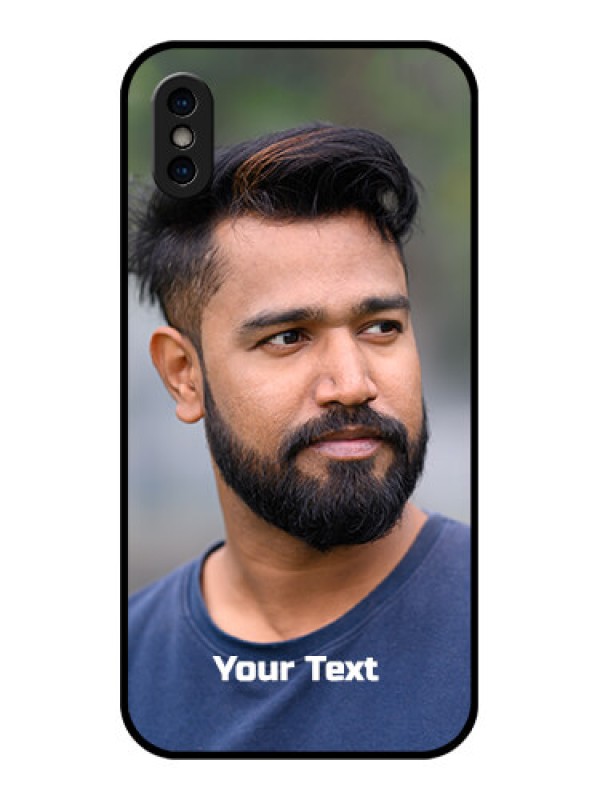 Custom iPhone XS Custom Metal Phone Case - Photo With Text Design