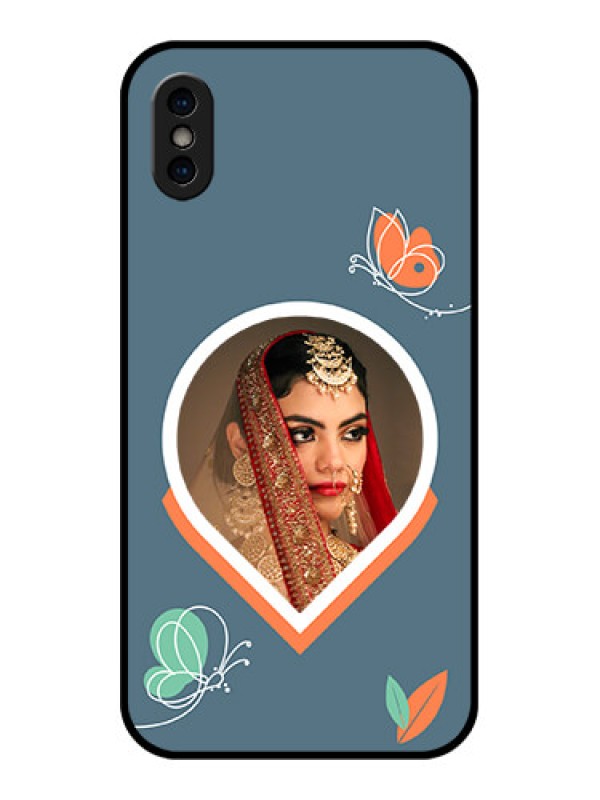 Custom iPhone XS Custom Metal Phone Case - Droplet Butterflies Design