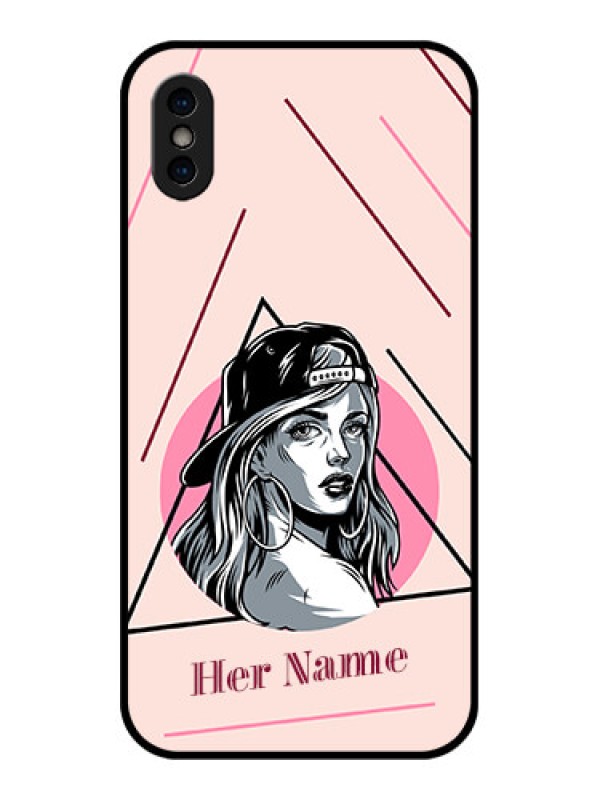 Custom iPhone XS Custom Metal Phone Case - Rockstar Girl Design
