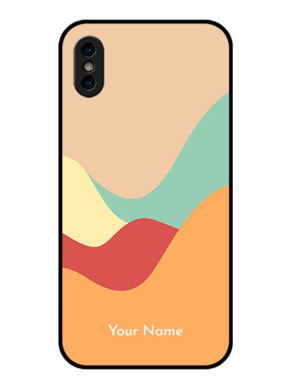 Custom iPhone XS Custom Metal Phone Case - Ocean Waves Multi - Colour Design