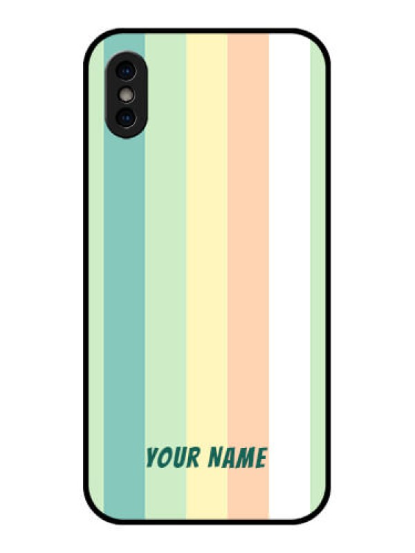 Custom iPhone XS Custom Metal Phone Case - Multi - Colour Stripes Design