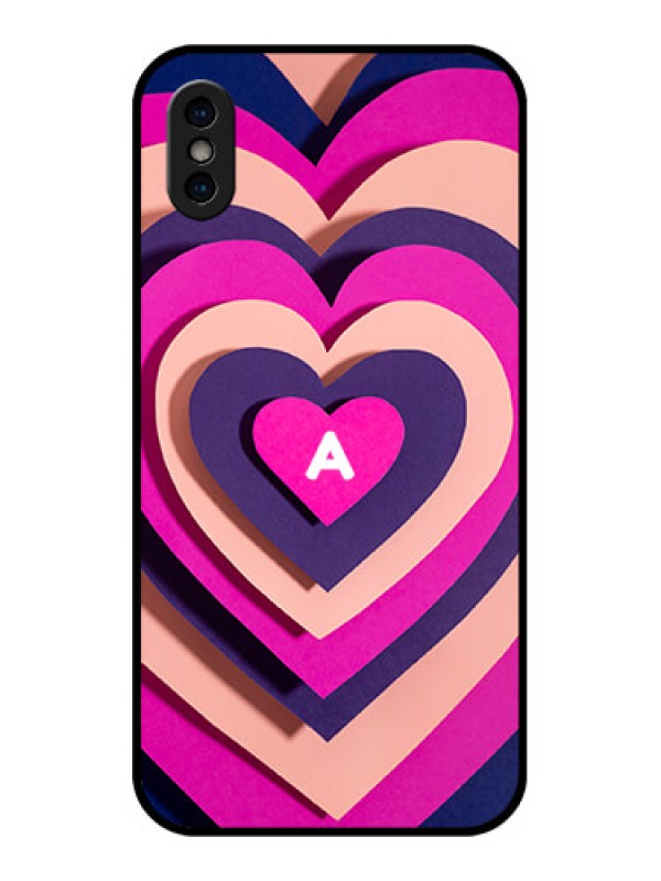 Custom iPhone XS Custom Metal Phone Case - Cute Heart Pattern Design