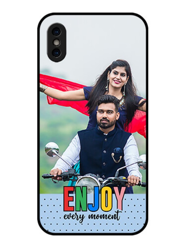 Custom iPhone XS Custom Metal Phone Case - Enjoy Every Moment Design