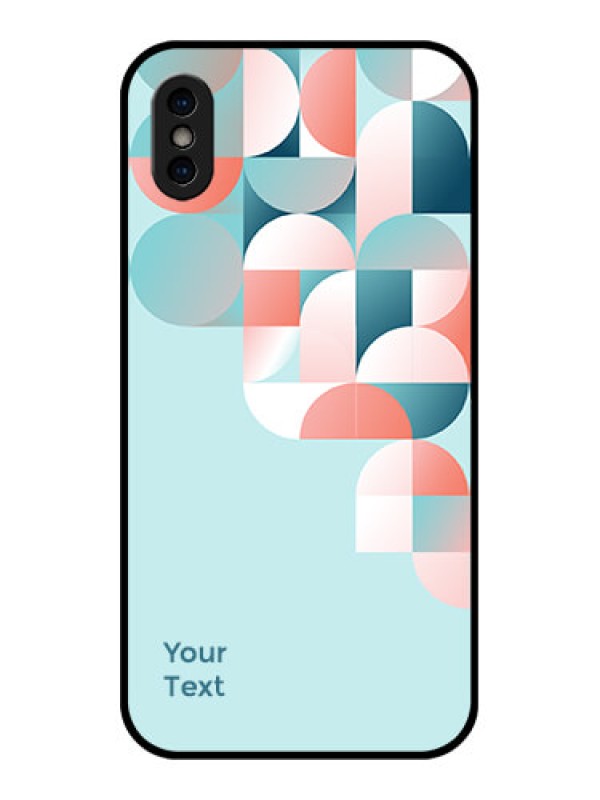 Custom iPhone XS Custom Metal Phone Case - Stylish Semi - Circle Pattern Design