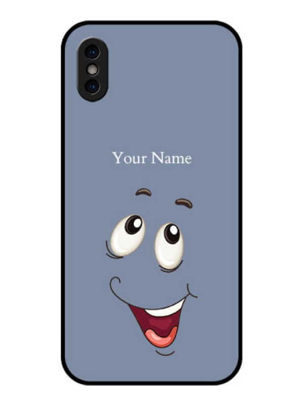 Custom iPhone XS Custom Metal Phone Case - Laughing Cartoon Face Design