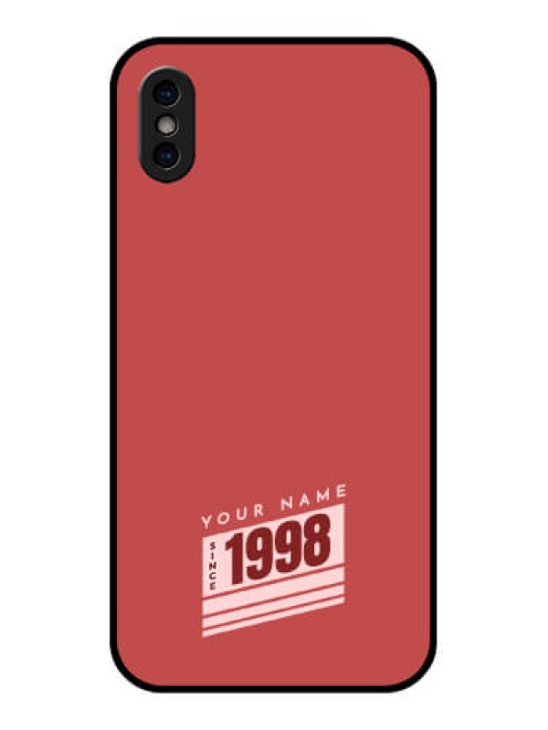 Custom iPhone XS Custom Metal Phone Case - Red Custom Year Of Birth Design