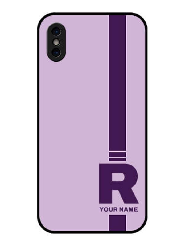 Custom iPhone XS Custom Metal Phone Case - Simple Dual Tone Stripe With Name Design