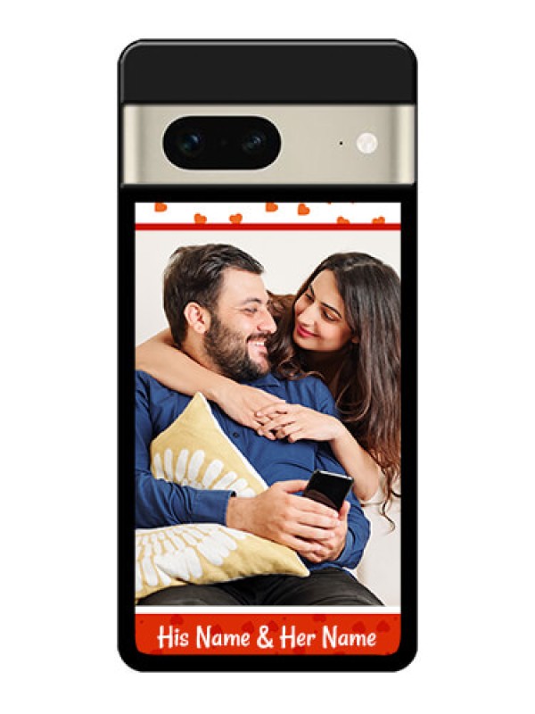 Custom Google Pixel 7 5G Custom Metal Phone CaseOrange Love Symbol Design