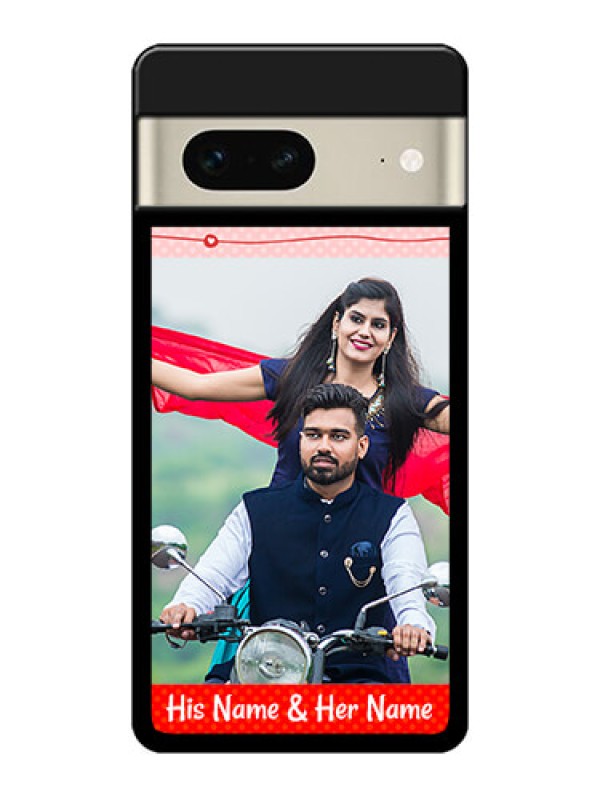 Custom Google Pixel 7 5G Custom Metal Phone CaseRed Pattern Case Design