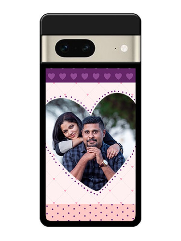Custom Google Pixel 7 5G Custom Metal Phone CaseViolet Love Dots Design