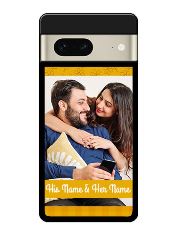 Custom Google Pixel 7 5G Custom Metal Phone CaseYellow Floral Design
