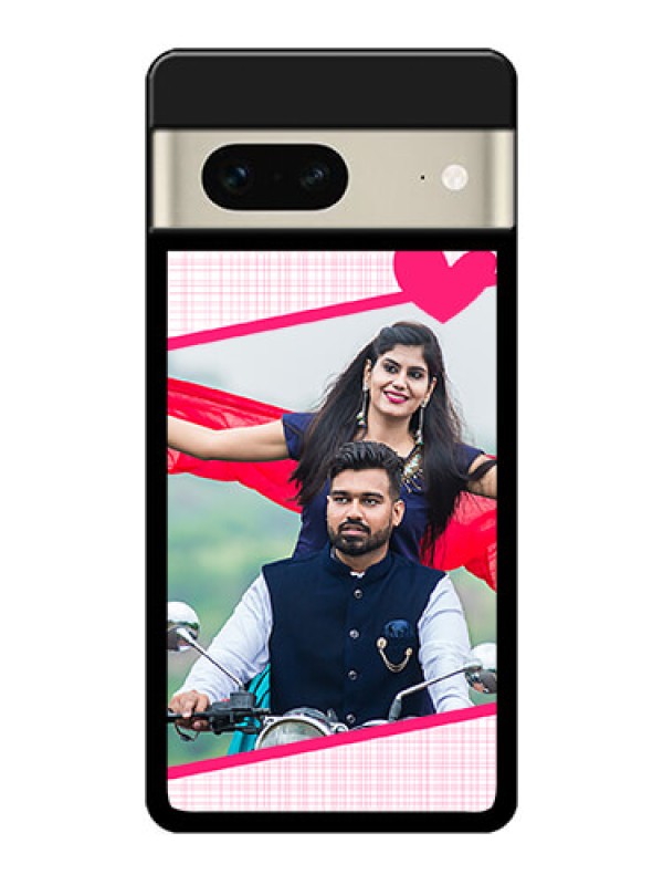 Custom Google Pixel 7 5G Custom Metal Phone CaseLove Shape Heart Design
