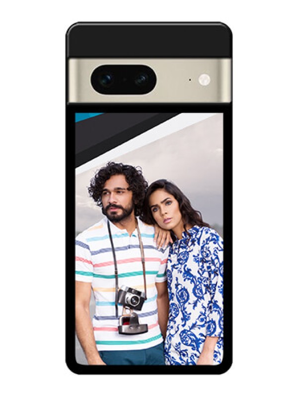 Custom Google Pixel 7 5G Custom Metal Phone CaseSimple Pattern Photo Upload Design