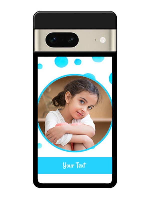 Custom Google Pixel 7 5G Custom Metal Phone CaseBlue Bubbles Pattern Design