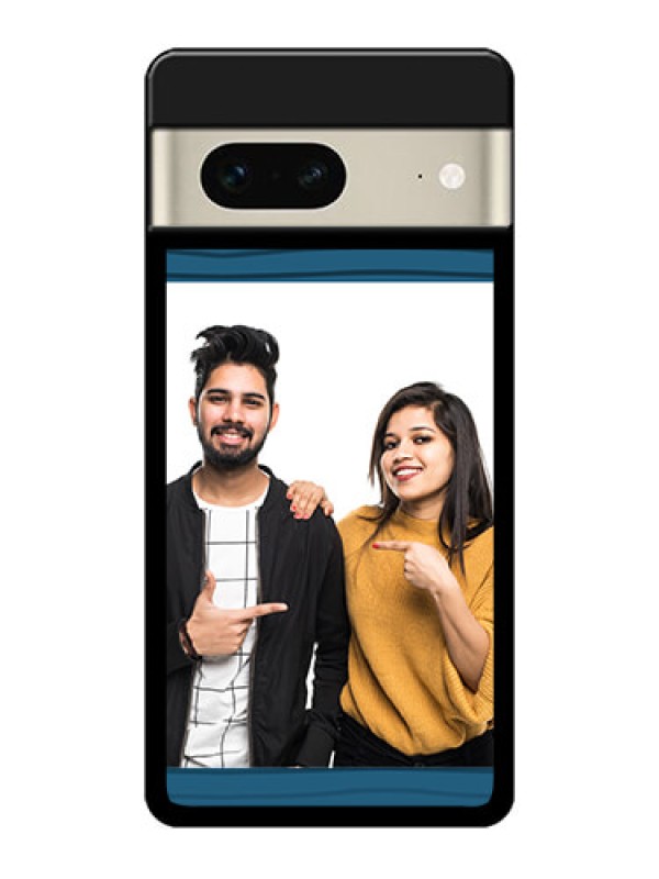 Custom Google Pixel 7 5G Custom Metal Phone CaseBlue Pattern Cover Design