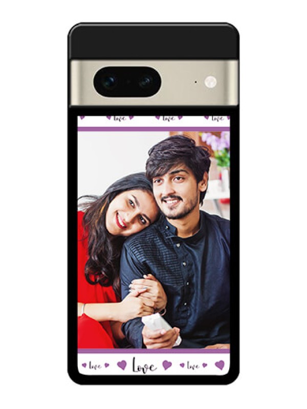 Custom Google Pixel 7 5G Custom Metal Phone CaseCouples Heart Design