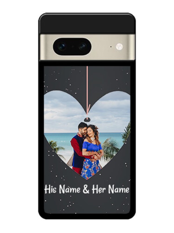 Custom Google Pixel 7 5G Custom Metal Phone CaseHanging Heart Design