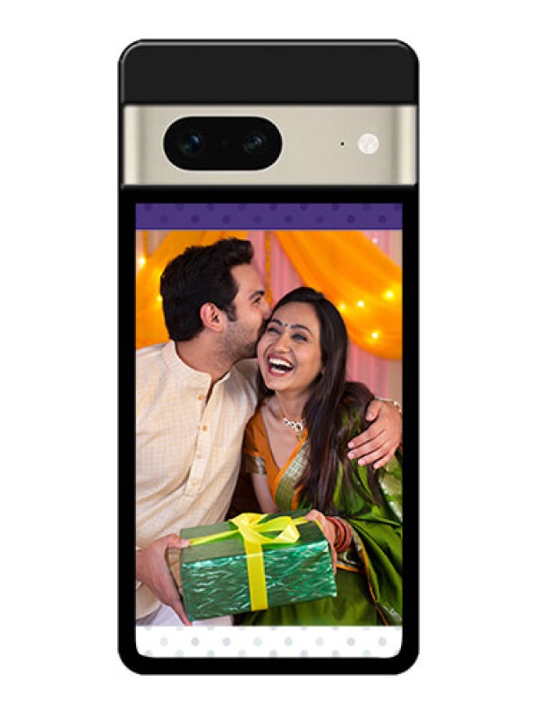 Custom Google Pixel 7 5G Custom Metal Phone CaseViolet Colored Pattern Design