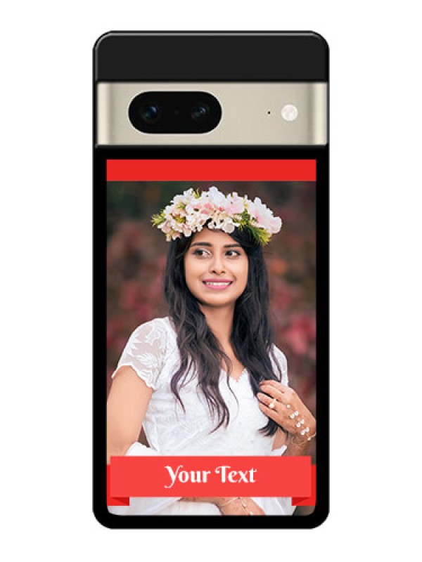 Custom Google Pixel 7 5G Custom Metal Phone CaseSimple Red Color Design