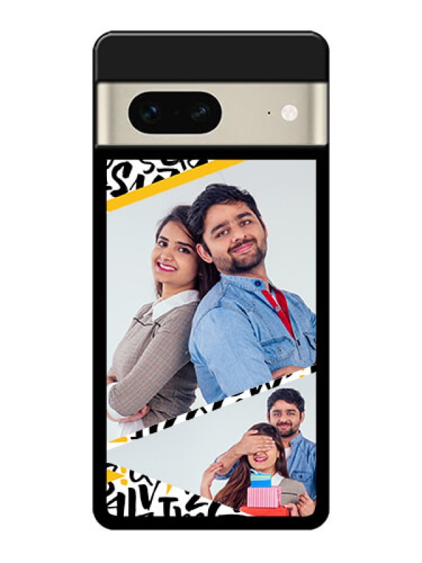 Custom Google Pixel 7 5G Custom Metal Phone CaseLetters Pattern Design