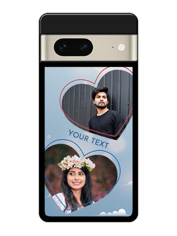 Custom Google Pixel 7 5G Custom Metal Phone CaseBlue Color Couple Design