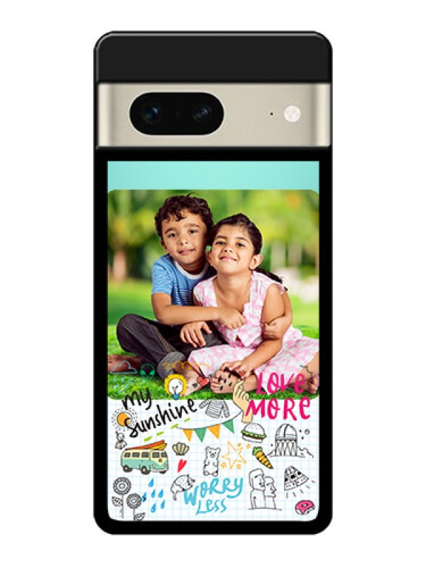 Custom Google Pixel 7 5G Custom Metal Phone CaseDoodle Love Design