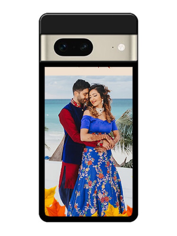 Custom Google Pixel 7 5G Custom Metal Phone CaseAutumn Maple Leaves Design