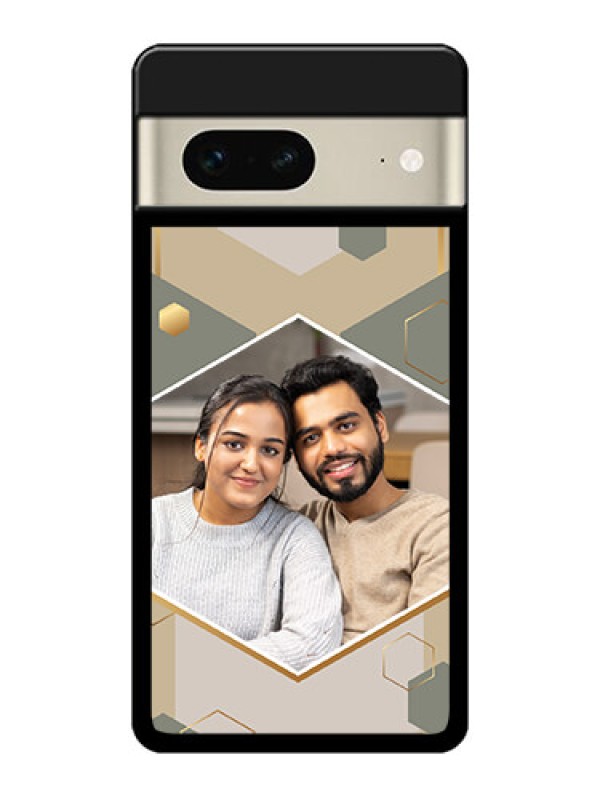 Custom Google Pixel 7 5G Custom Metal Phone CaseStylish Hexagon Pattern Design