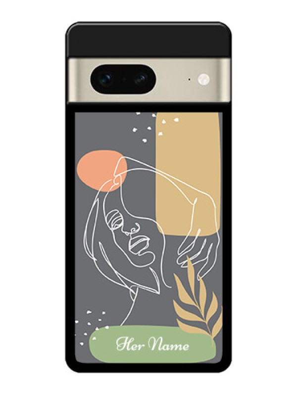 Custom Google Pixel 7 5G Custom Metal Phone CaseGazing Woman Line Art Design