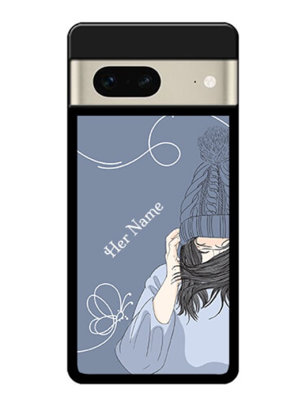 Custom Google Pixel 7 5G Custom Metal Phone CaseGirl In Winter Outfit Design