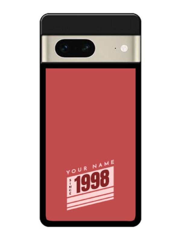 Custom Google Pixel 7 5G Custom Metal Phone CaseRed Custom Year Of Birth Design