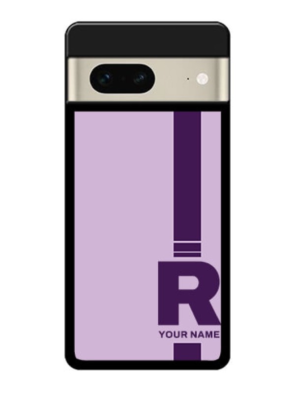 Custom Google Pixel 7 5G Custom Metal Phone CaseSimple Dual Tone Stripe With Name Design