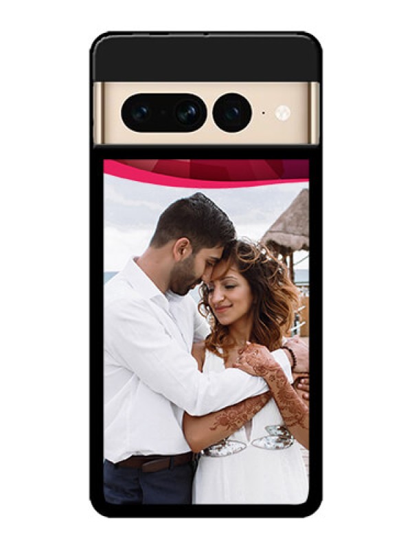 Custom Google Pixel 7 Pro 5G Custom Metal Phone CaseRed Abstract Design
