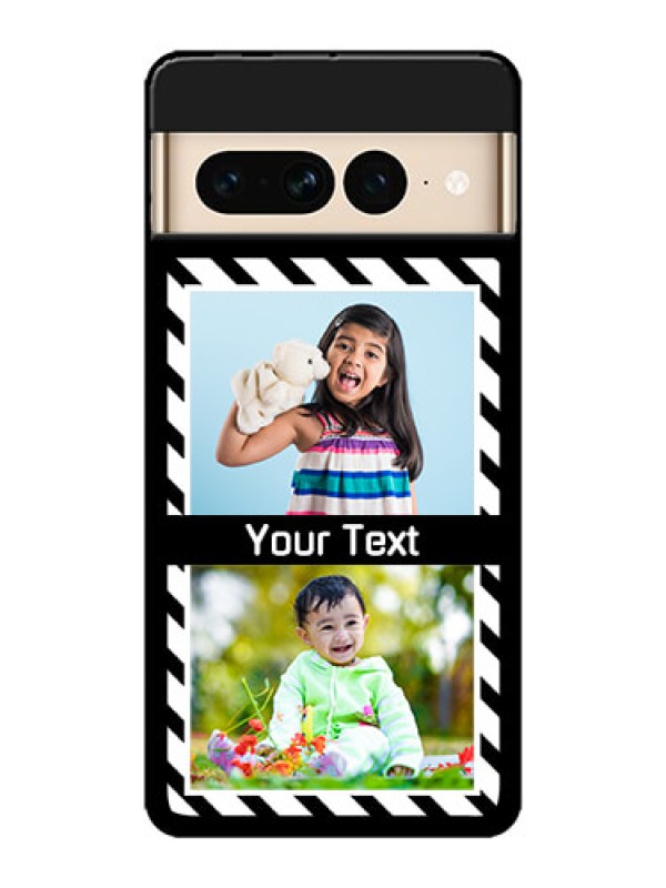 Custom Google Pixel 7 Pro 5G Custom Metal Phone CaseBlack And White Stripes Design