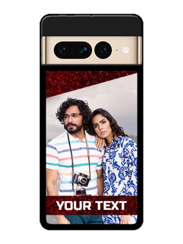 Custom Google Pixel 7 Pro 5G Custom Metal Phone CaseImage Holder With Glitter Strip Design