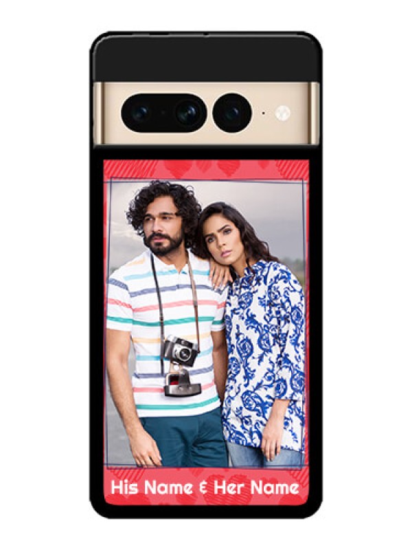 Custom Google Pixel 7 Pro 5G Custom Metal Phone CaseWith Red Heart Symbols Design