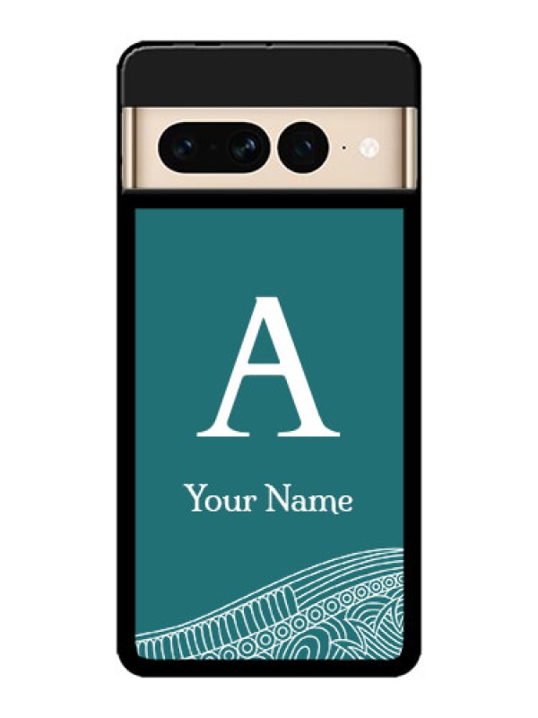 Custom Google Pixel 7 Pro 5G Custom Metal Phone CaseLine Art Pattern With Custom Name Design